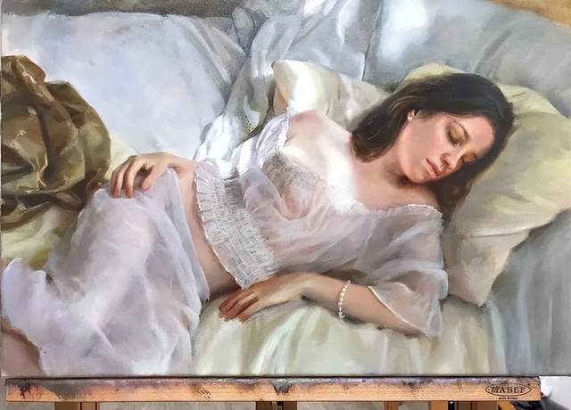 一组色彩细腻唯美,妖娆性感的女体油画︱安娜·玛丽诺娃