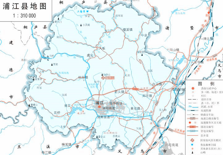 浦江县浦阳镇城区地图图片