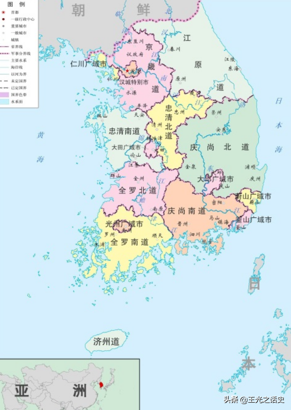 韩国区域划分图片