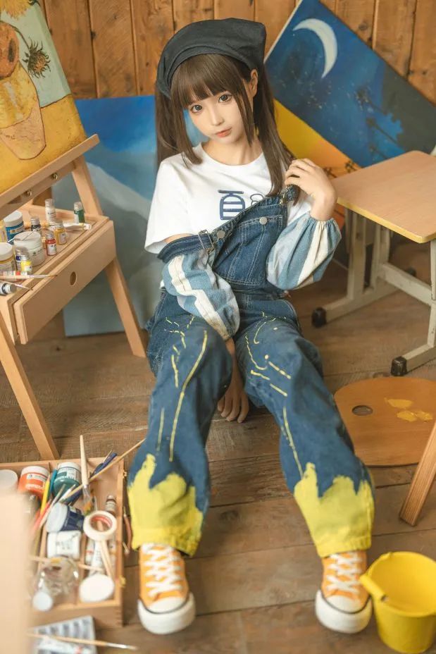 蠢沫沫cos小画家美图赏|小葵花妈妈课堂开课啦