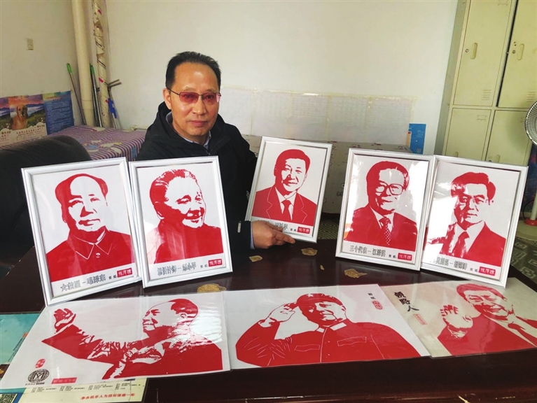 太原"痴人"孙茂杰:伟人肖像剪纸 献礼建党百年