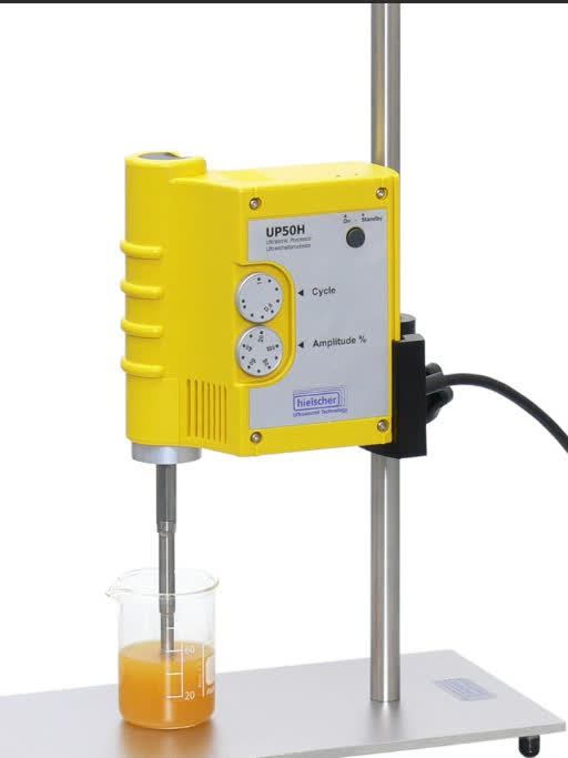 hielscher up50h超声波均质机用于手持式和站立式操作-度小视