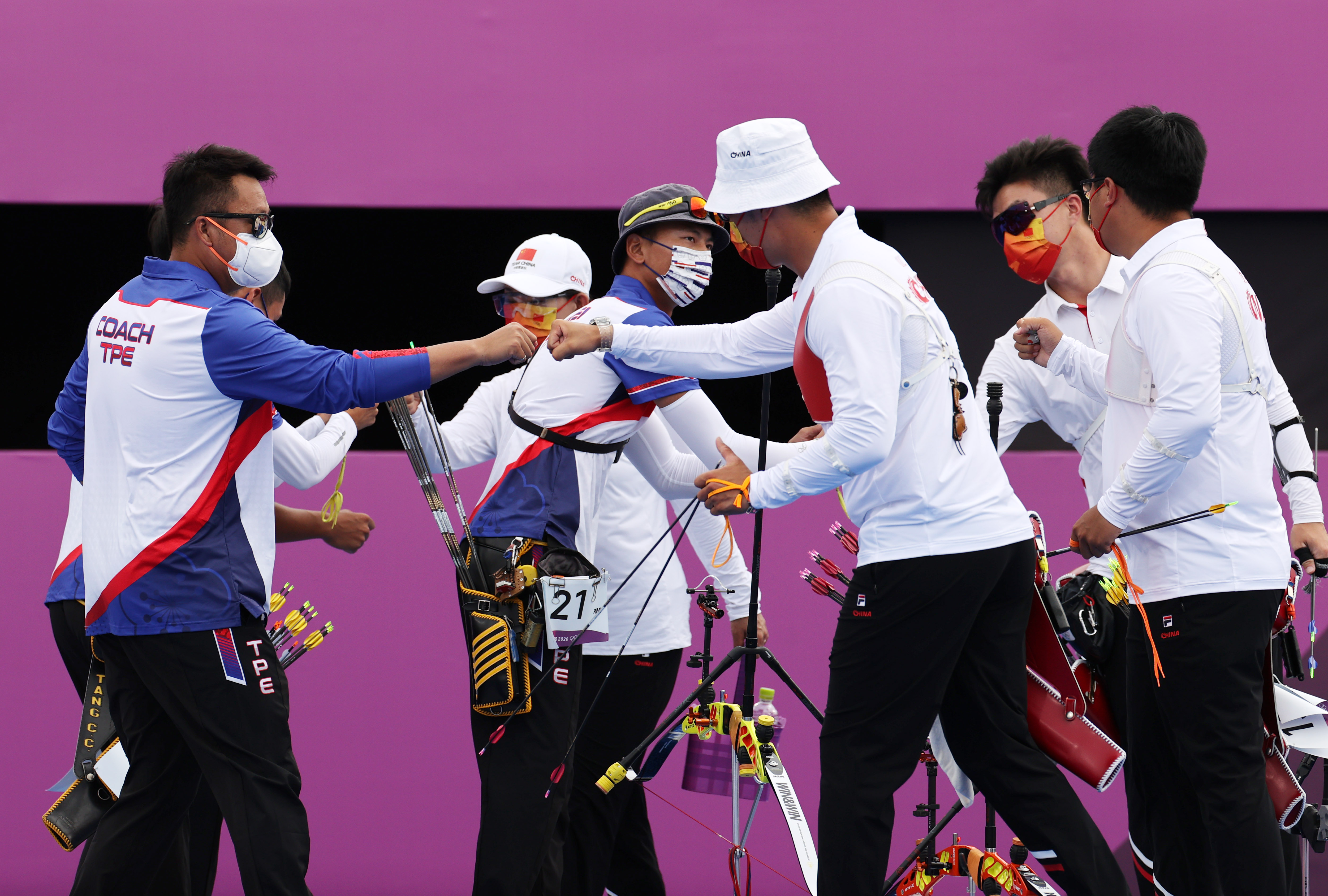 射箭——男子团体四分之一决赛:中国不敌中国台北