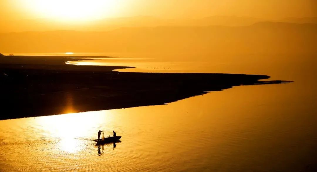 绝美画面!水天一色的黄河滩涂