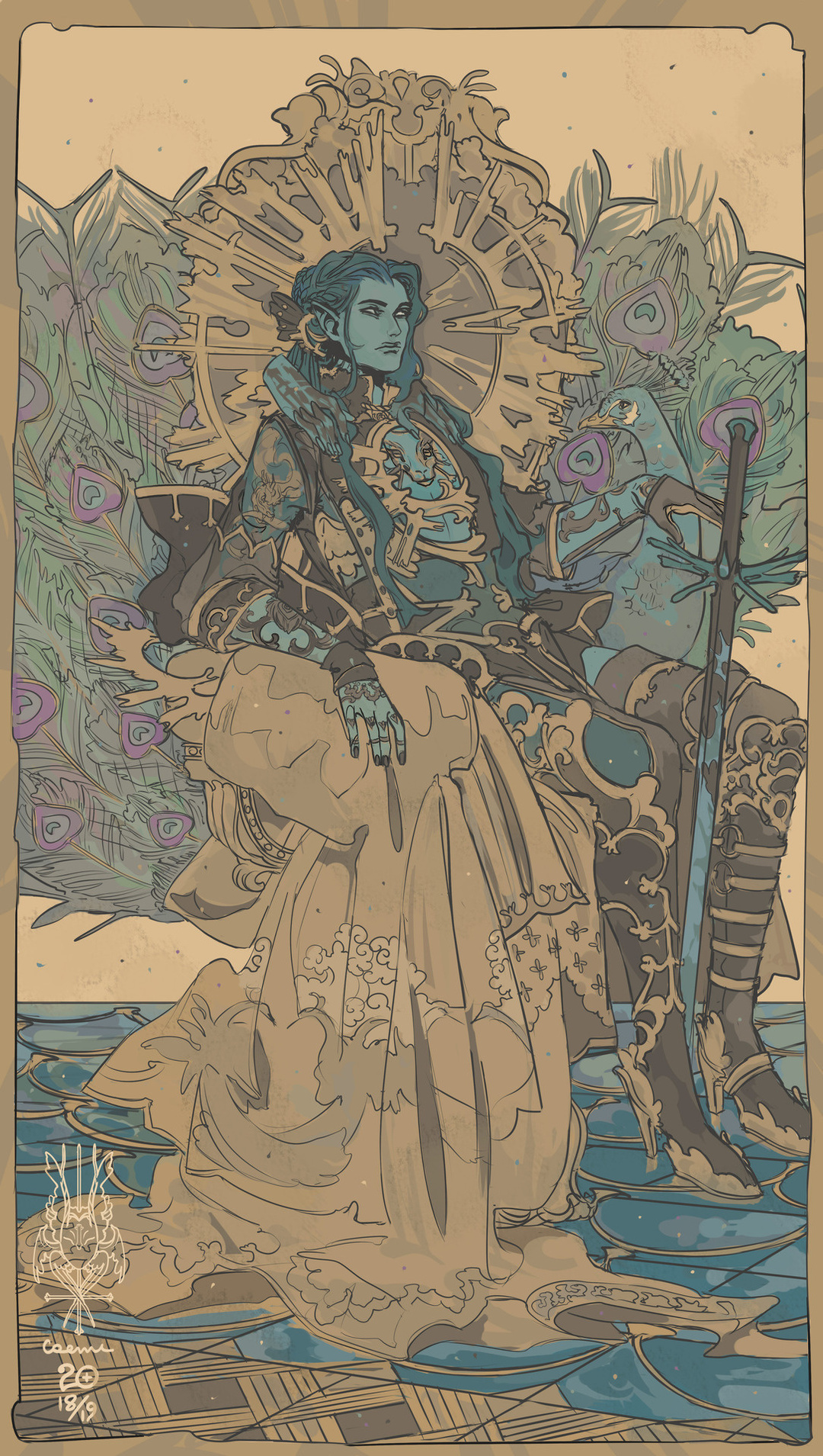 暗淡冷艳的古典板绘画风,素雅神秘感的静谧感