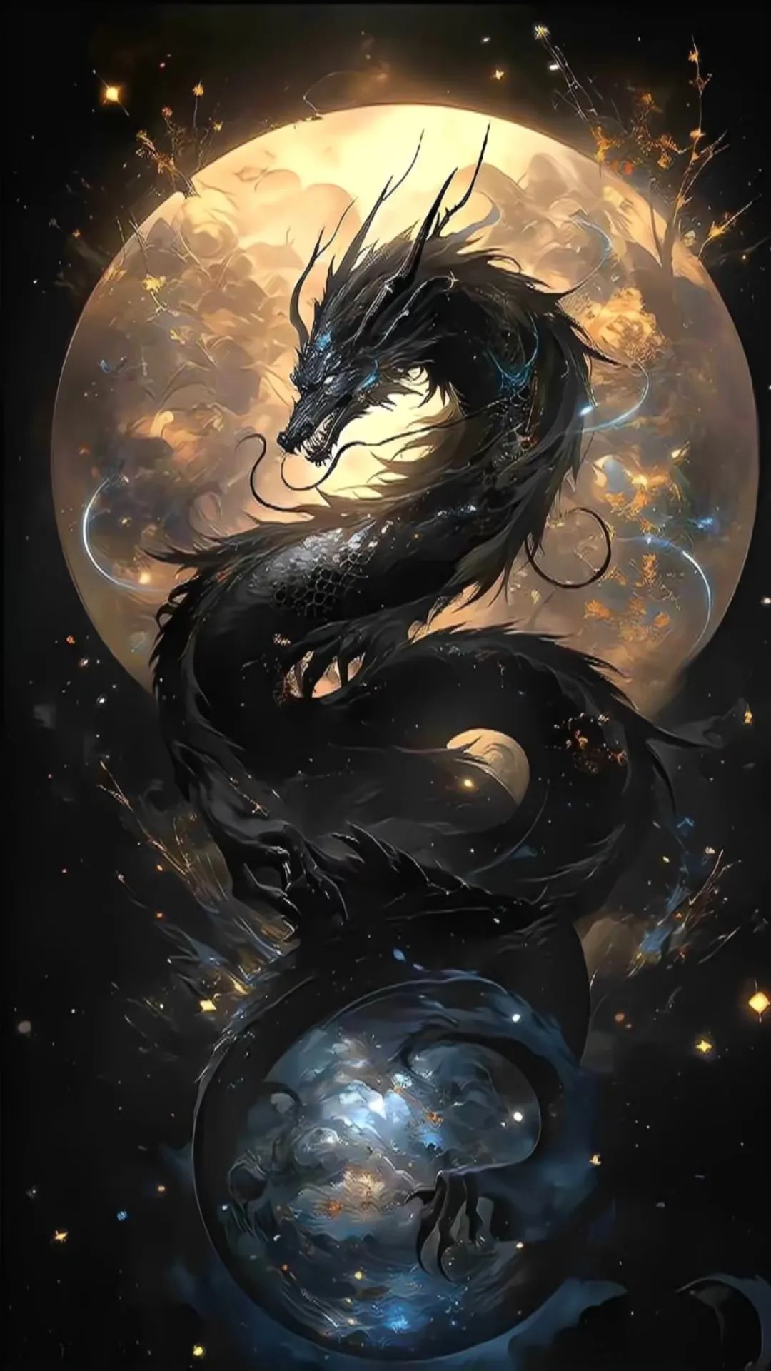壁纸ai绘画丨龍——我觉君非池中物,咫尺蛟龙翻云雨