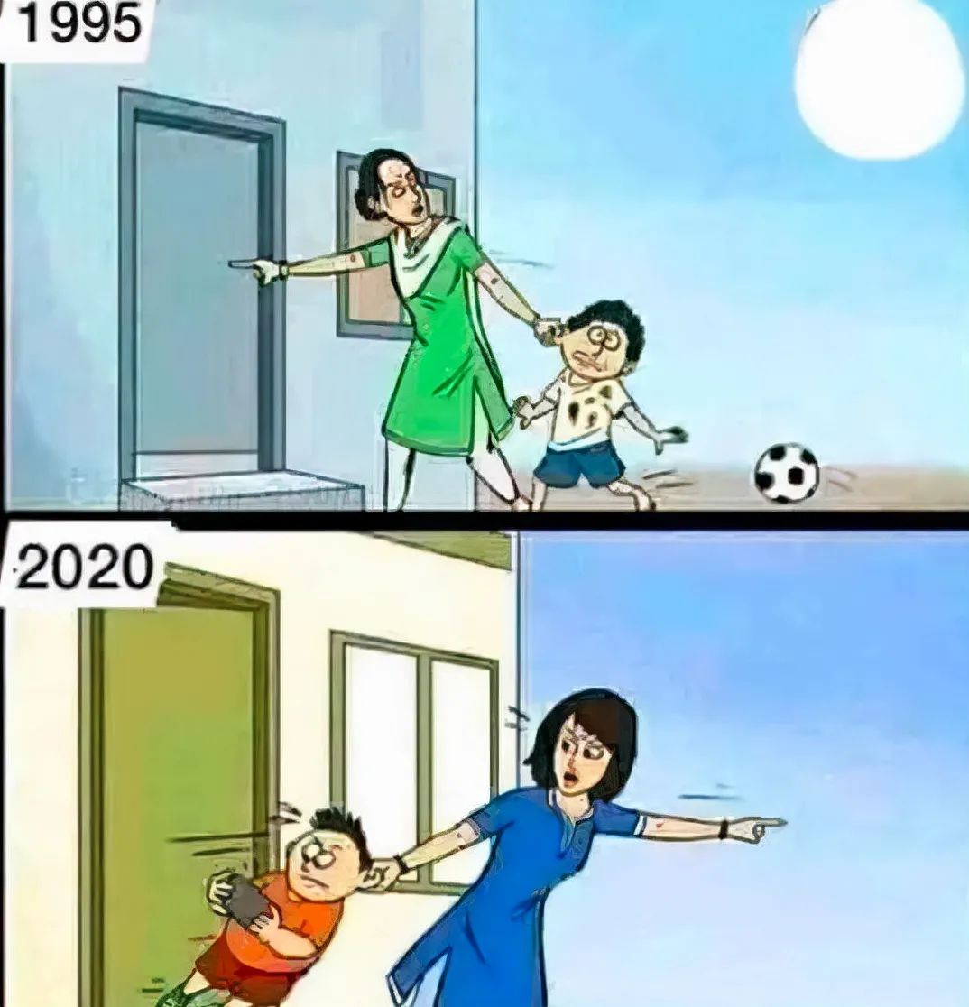 小时候vs长大后一组漫画揭示家庭变化时代的进步未必是好事