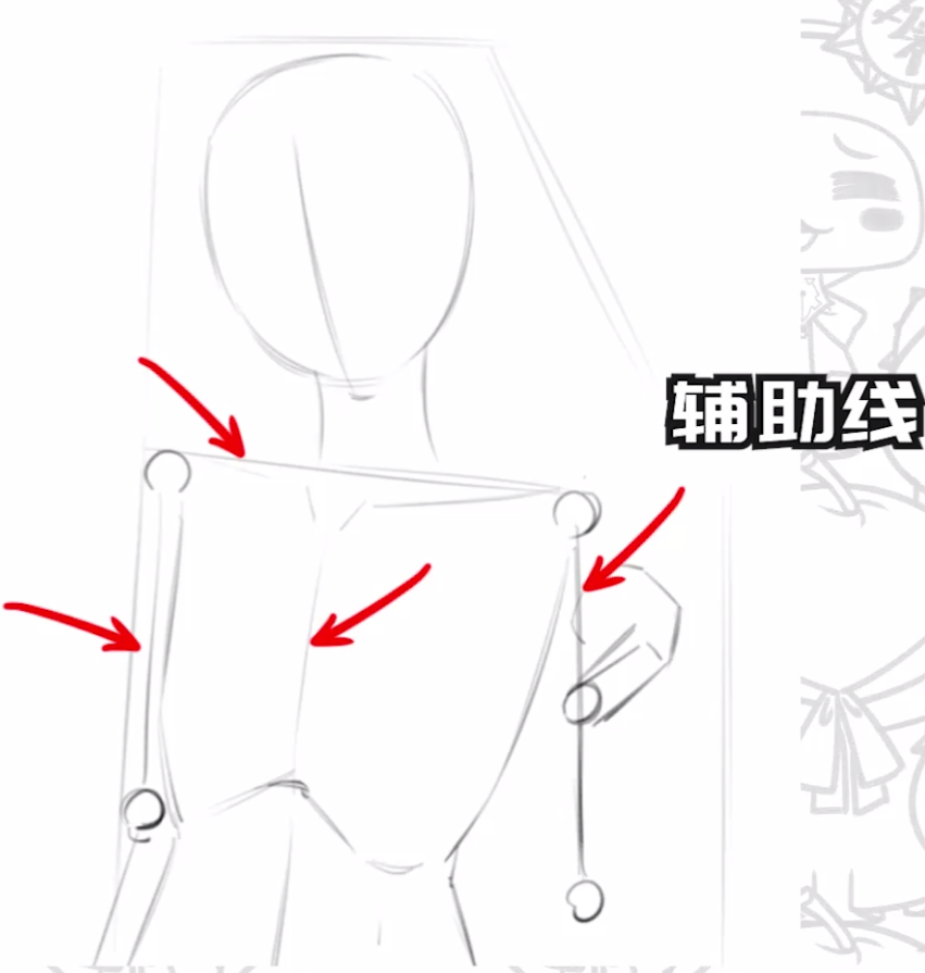 人物脸型辅助线画法