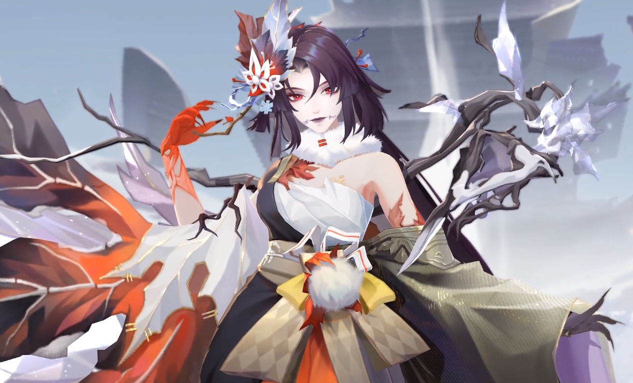 憋了两个月的时间 阴阳师官方终于把sp红叶的花合战皮肤吐出来了