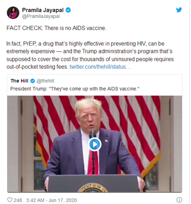 推荐特朗普称赞科学家研发出“艾滋病疫苗”，舆论惊了：哪儿呢？