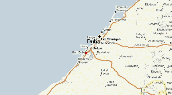 地球儀上的迪拜的具體位置在哪裡,迪拜位置圖?