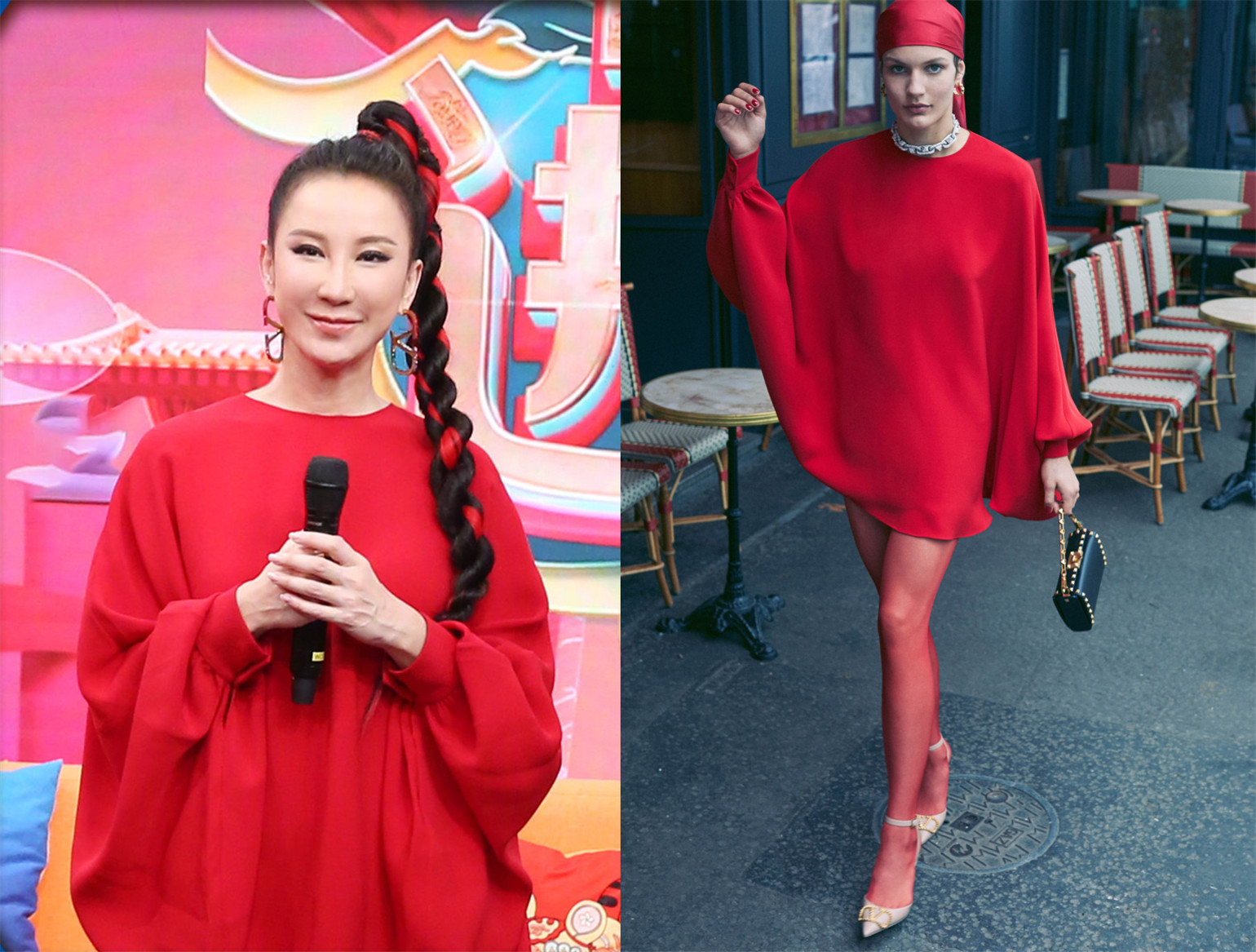 春晚预热造型,赵丽颖金色礼服仙气,李玟喜庆宋祖儿毛晓彤做甜妹