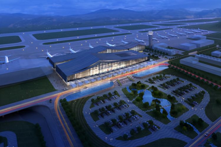 民航事业发展召开座谈会,对延吉机场迁建工程项目正式开工举行剪彩