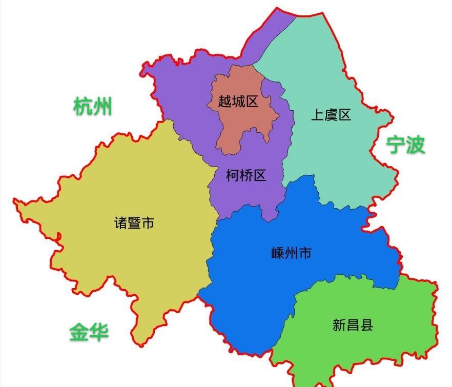 绍兴市区县地图图片