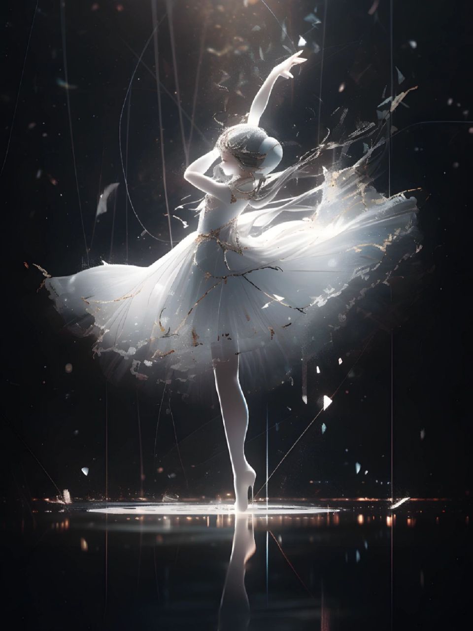 ai绘画 | 梦幻芭蕾 美妙旋律优雅的舞蹈 	 关键词:full body