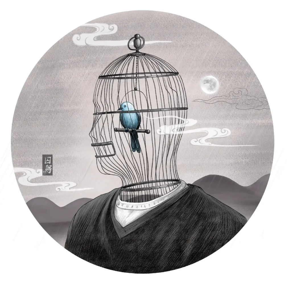 囚在笼子里的鸟儿
