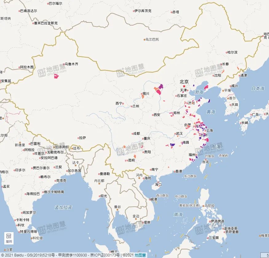 2021年百強縣分佈地圖