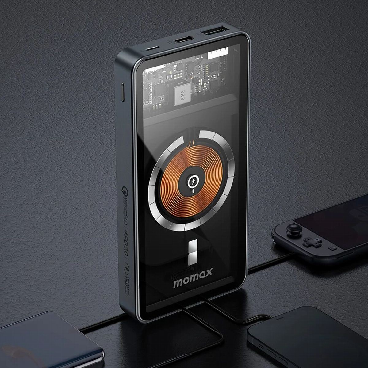 momax推出世界首款透明磁吸移动电源,获得mfi与qi双认证