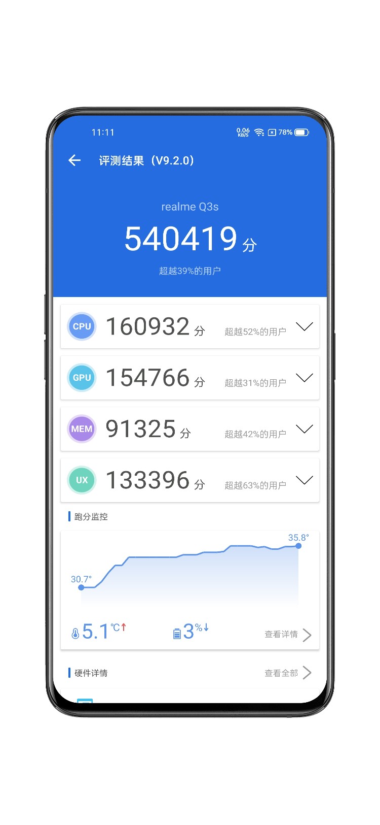 realmeq3跑分图片