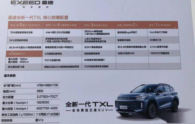 星途txl再出新款,搭载2.0t 7dct,动力超途观l,预计售价17万