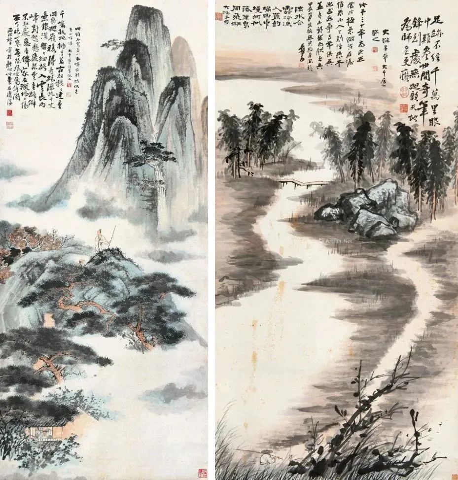 张大千|青城山下桃花源