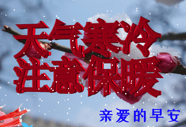 8张最新冬天天冷降温早安祝福语表情图片