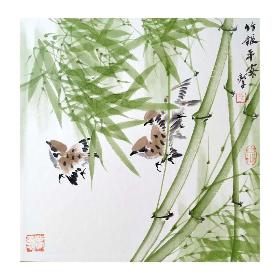 朱荣耀《壬寅新春,竹报平安》系列小品