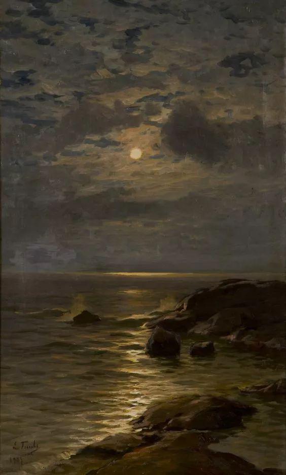 月光如水,这是我见过最美的月亮油画︱艺术名画