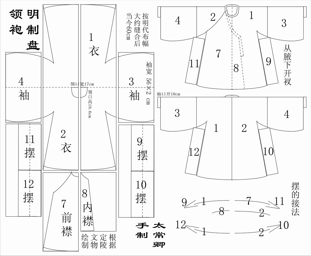 汉服分解图男图片