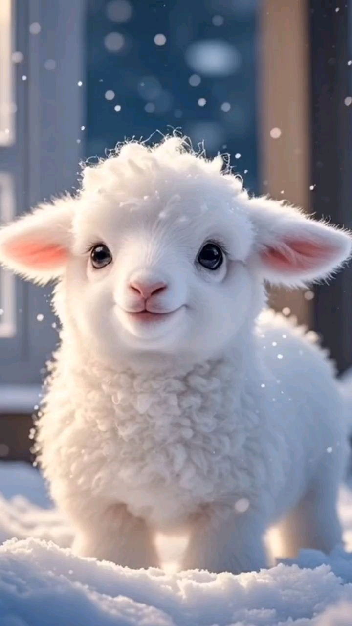 萌翻了的雪地小羊,可爱到爆!