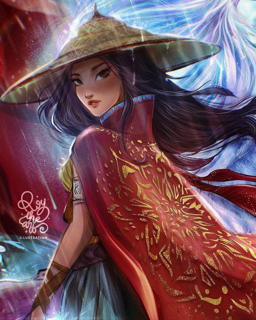 迪士尼公主扩大阵营,画师绘制"新公主"拉雅,风格有些与众不同