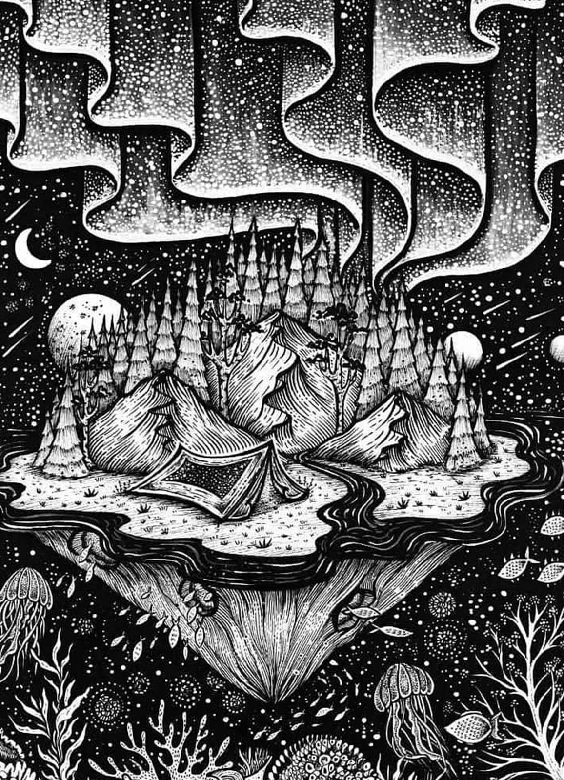 她创作了充满自然灵感的水墨画,并将自然艺术带入了画的灵魂