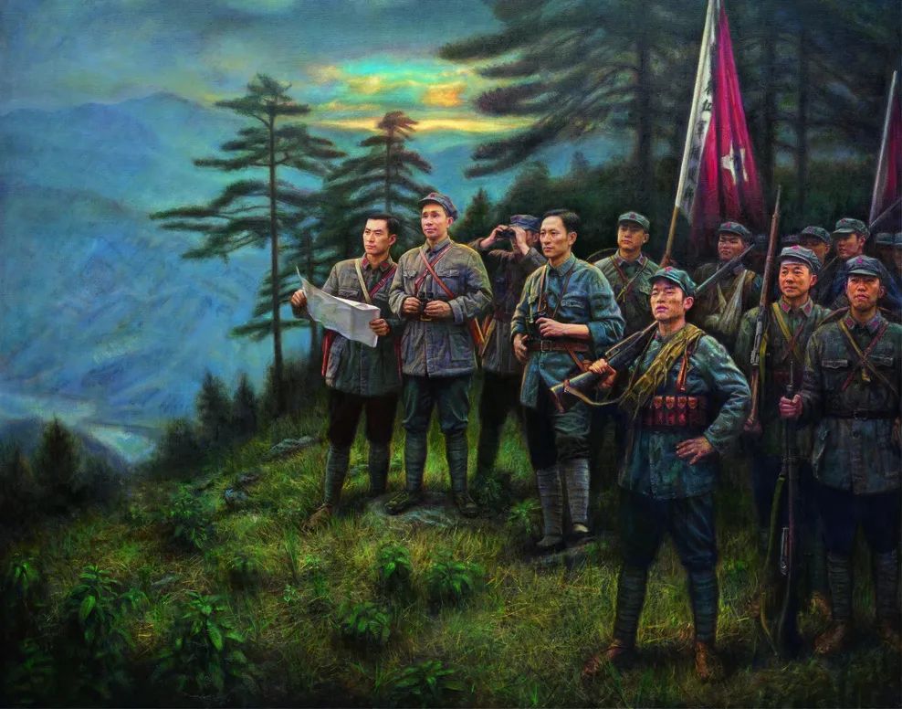 红军打仗油画图片