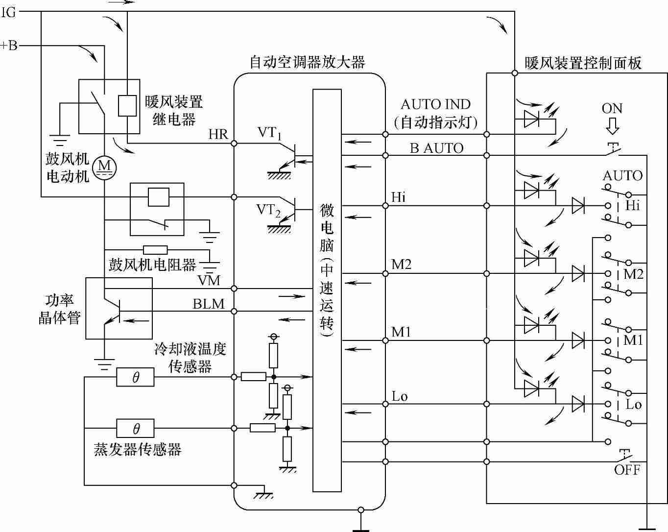 汽车鼓风机线路图图片