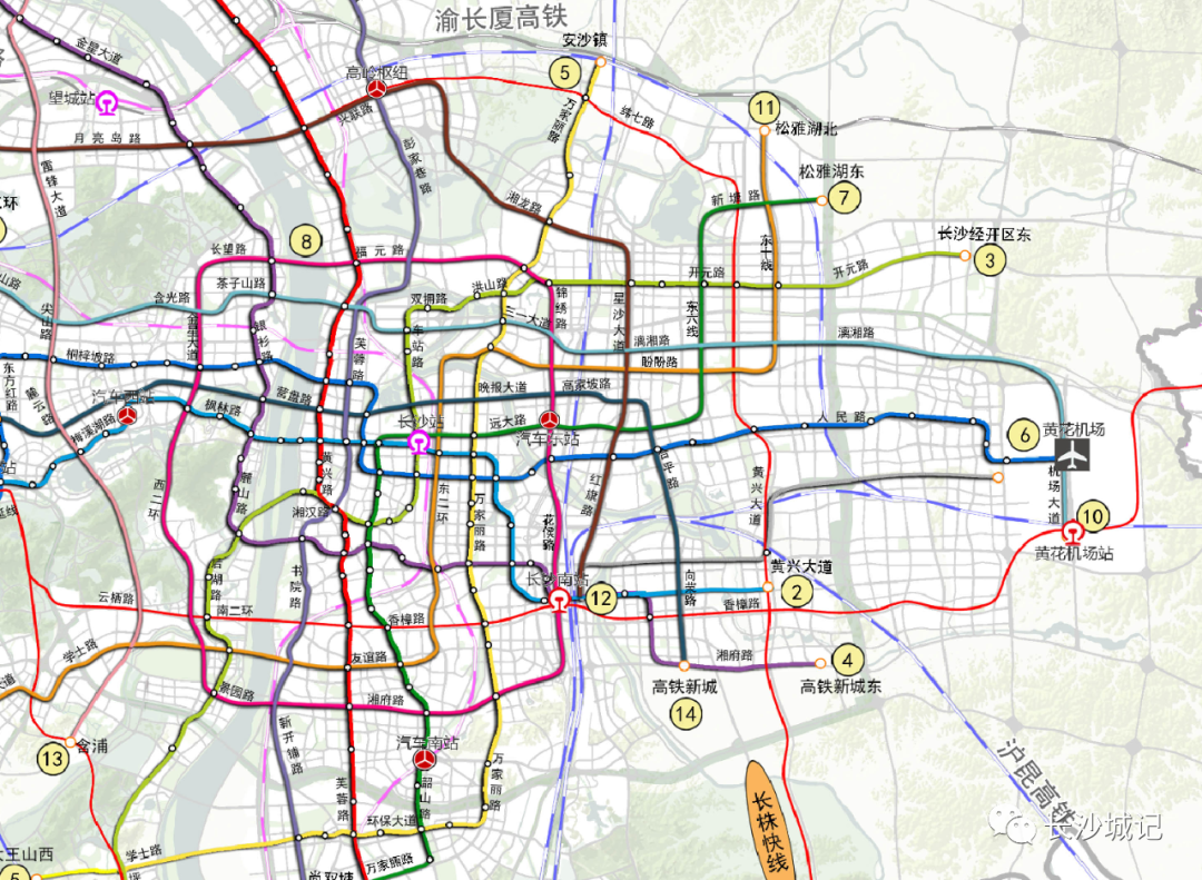 长沙地铁2030全线路图图片