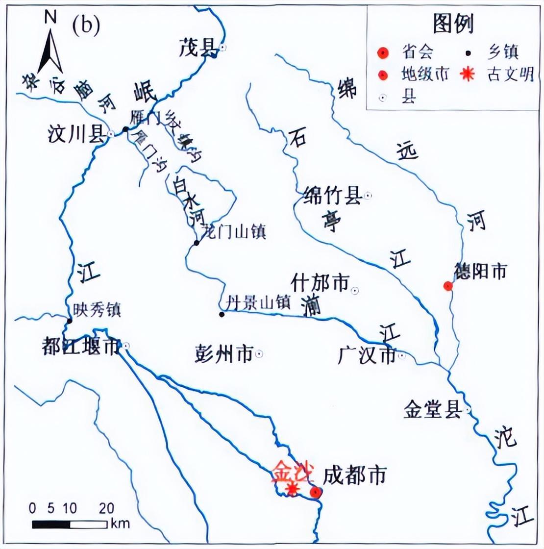 公元前1099年的汶川地震,导致岷江改流,进而导致三星堆消亡
