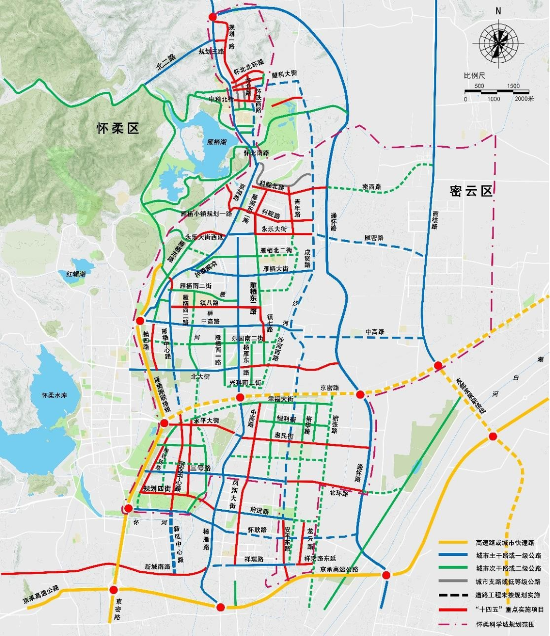 怀柔区城区地图图片