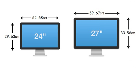 显示器屏幕尺寸对照图图片