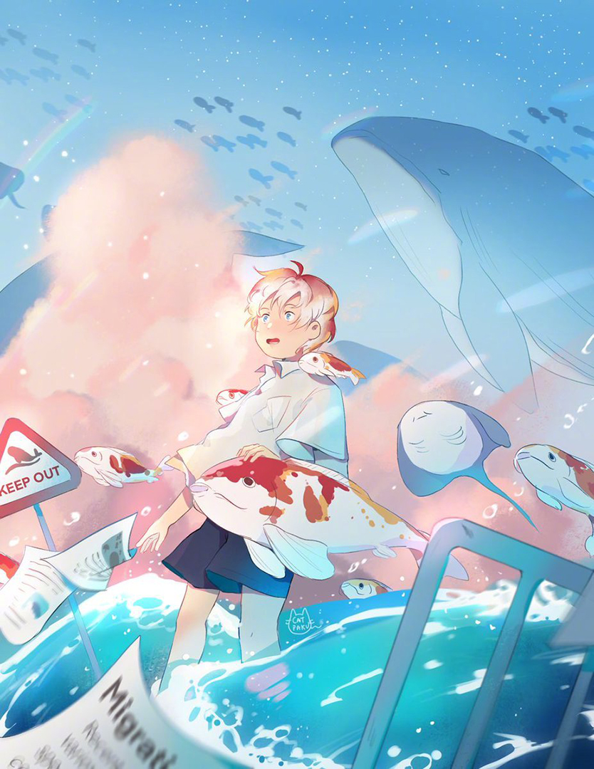 治愈系插画,每一幅好像走进了童话般的梦境,配色很温柔