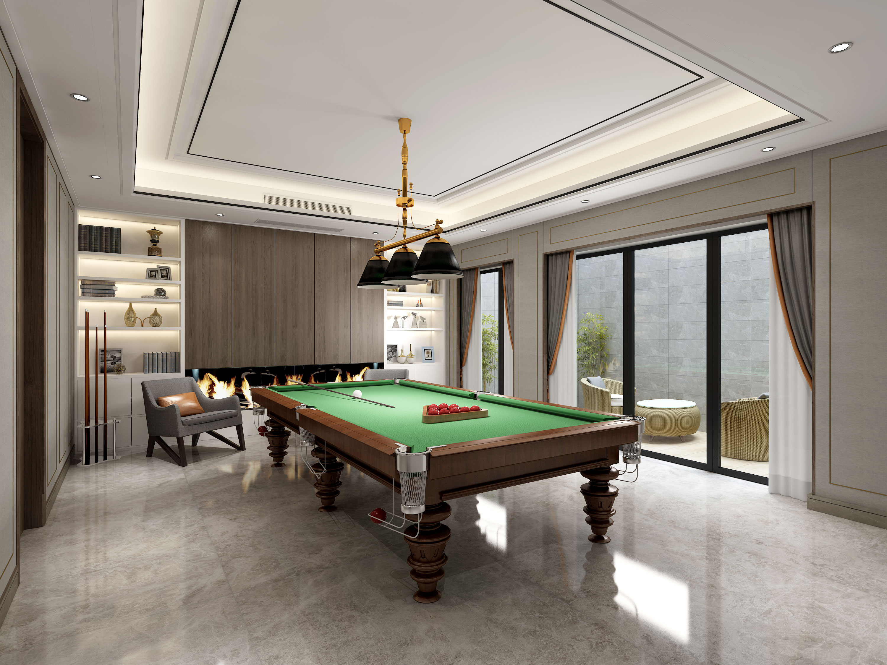 金地三千府610平米中式风格别墅装修效果图