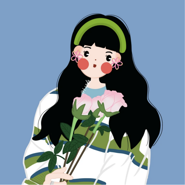 最近超火的手捧鲜花春天头像,太可爱太治愈了