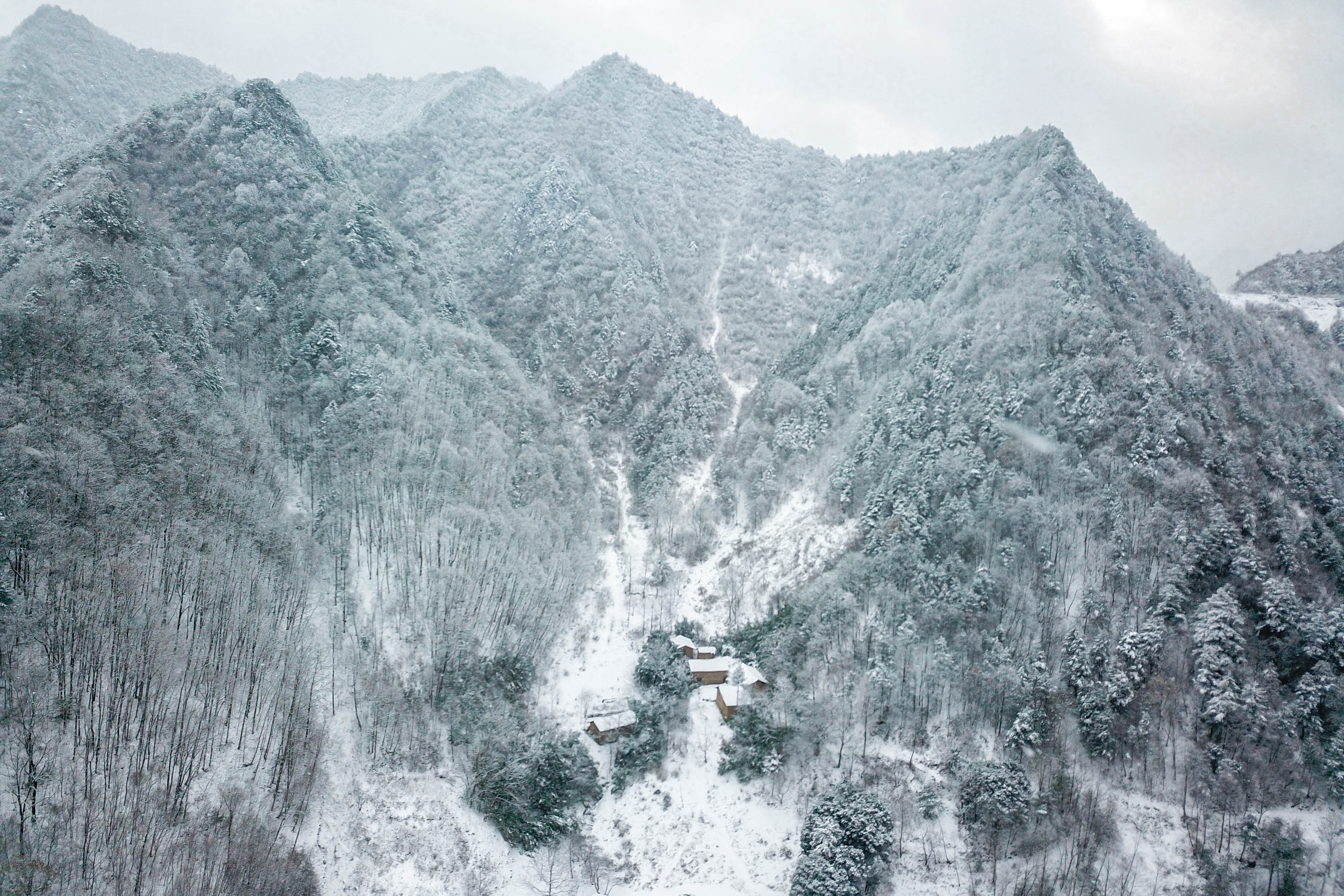 甘肃农村雪景图片图片