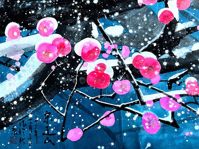 艺术家宋连民冬奥主题绘画巨作亮相北京冬奥主媒体中心