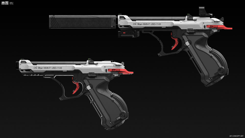 中国画家创作"水燕"科幻手枪 从艺术角度结构枪械 开拓新思路