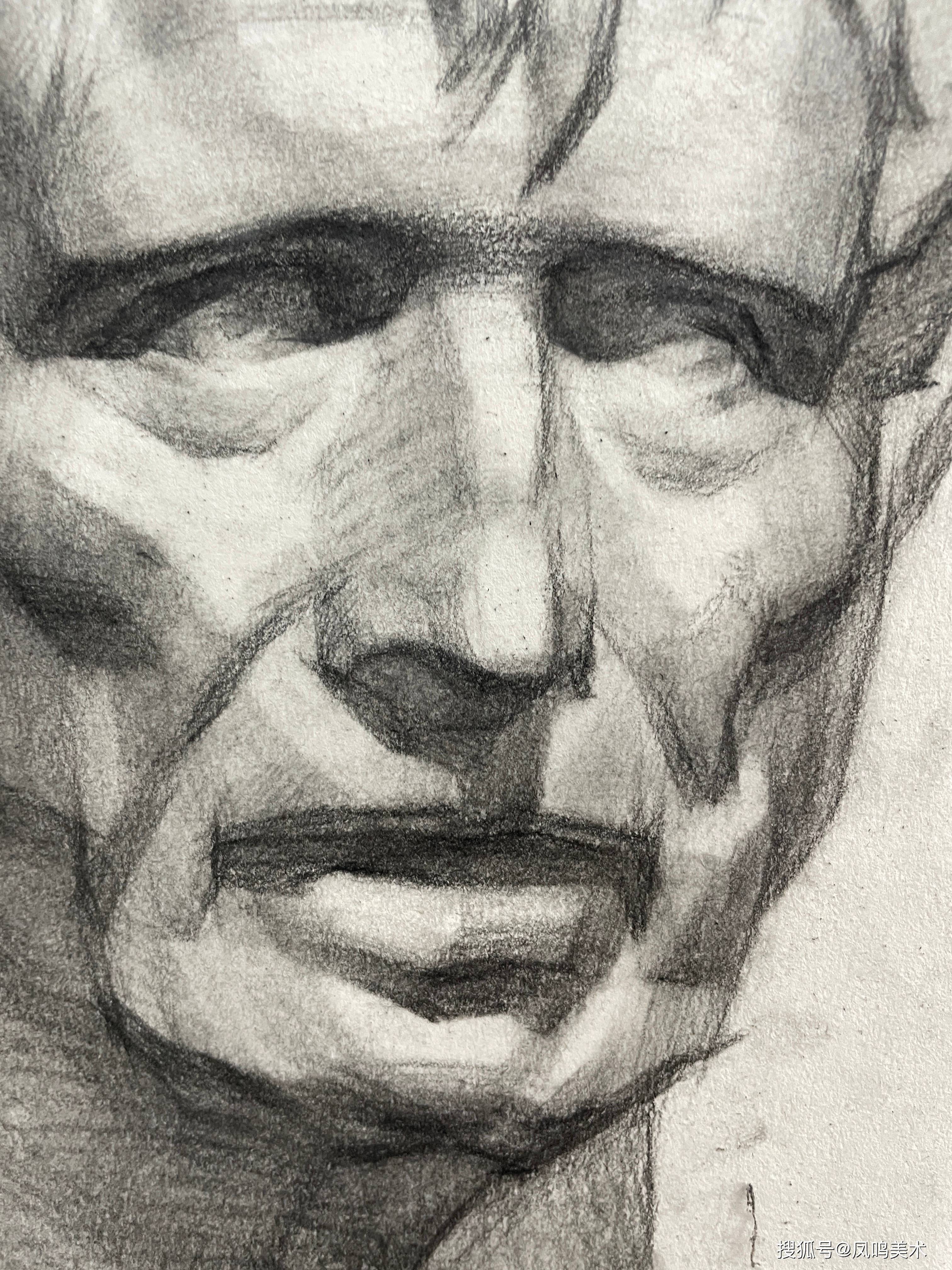 美院附中集训班,素描石膏像塞内卡写生步骤分析