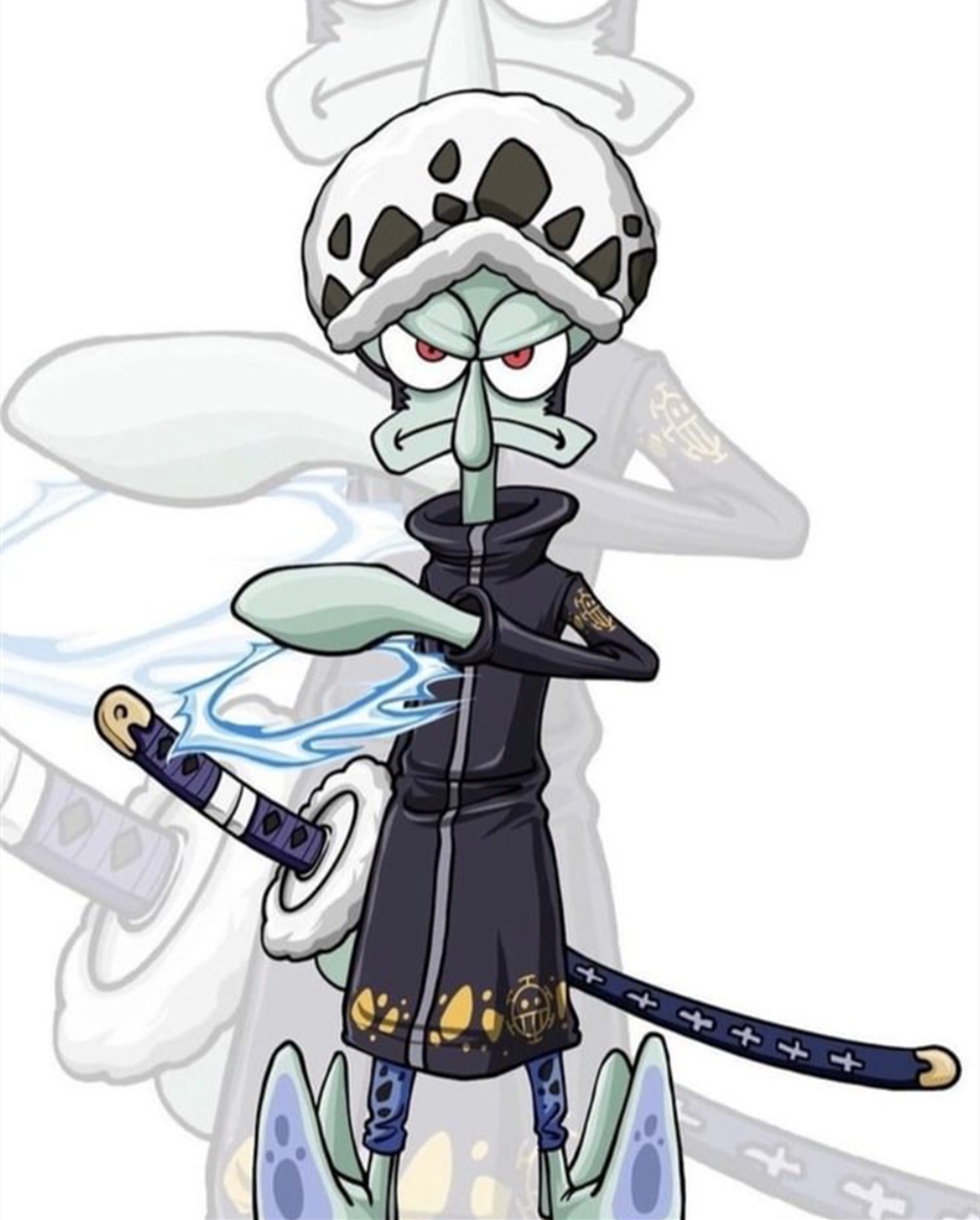 海绵宝宝乱入到海贼王中,派大星变成大妈,章鱼哥成了帅气的反派