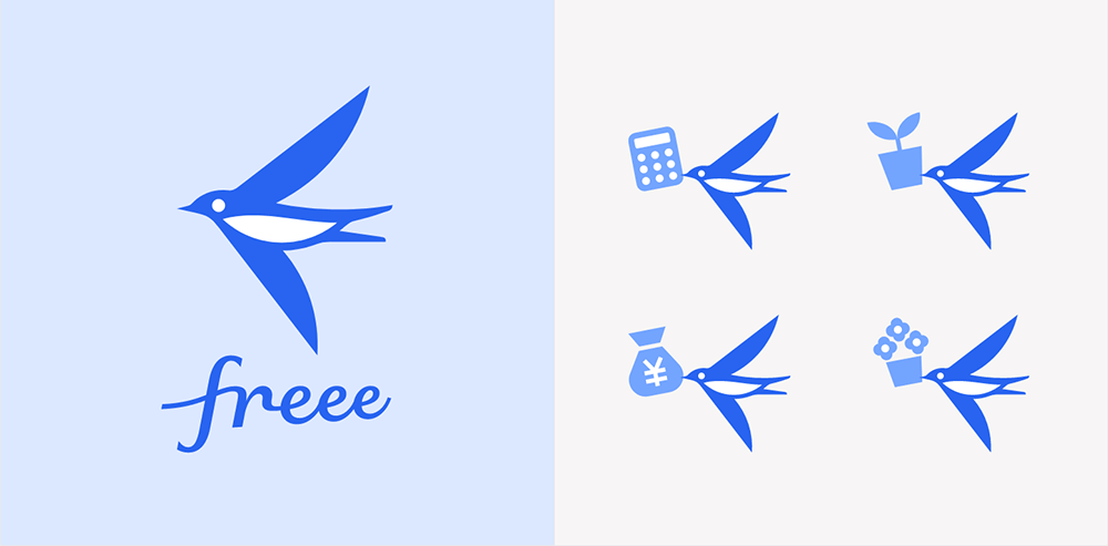 日本freee 67「优雅的燕子 更换新logo-爱标志网