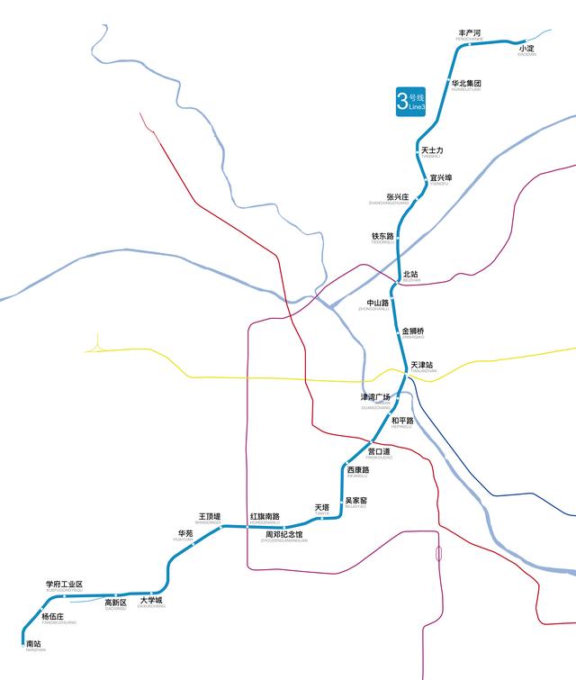 天津3号地铁站线路图图片