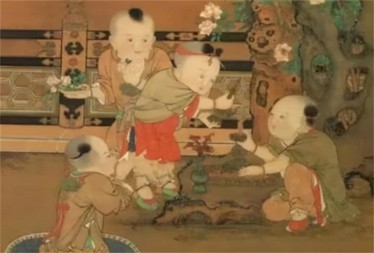 苏汉臣《长春百子图》:宋代儿童生活情境的美好再现