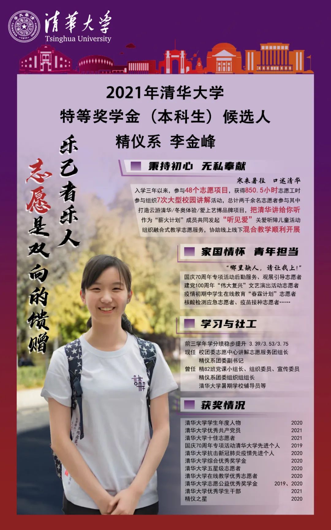 清华特等奖学金答辩现场来啦!杨倩:正向榜样奔赴